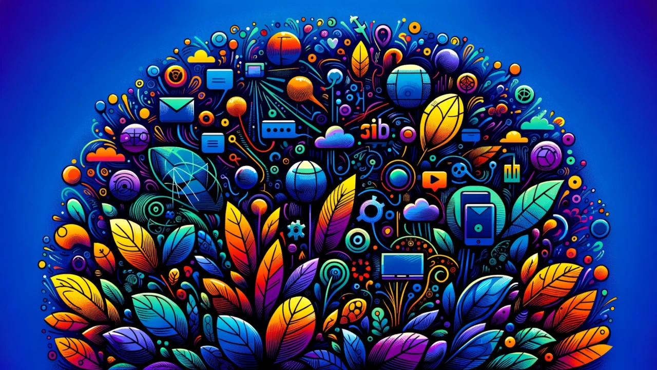 digital marketing cover - plants and icons