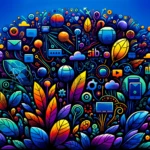 digital marketing cover - plants and icons