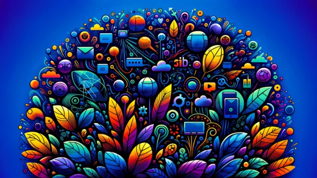 digital marketing cover - plants and icons
