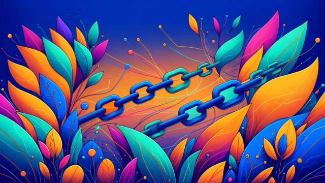 dofollow link - chain with green and plants