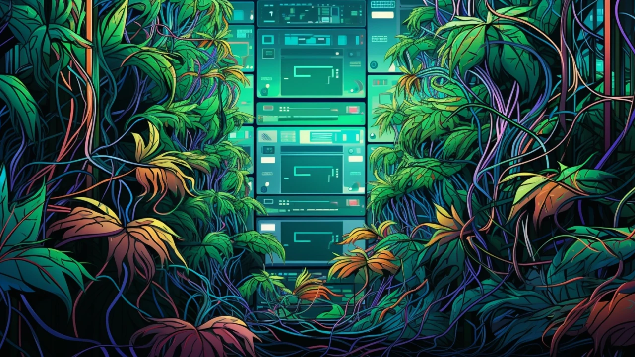 knowledge graph featured image - computer behind plants