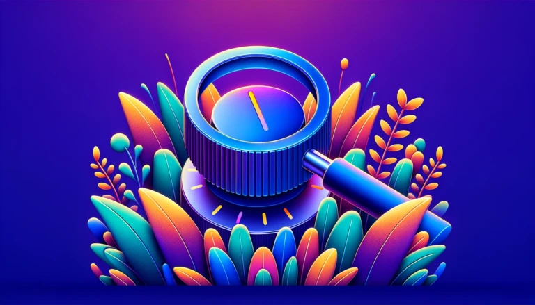 search volume featured image - magnifying glass and volume knob