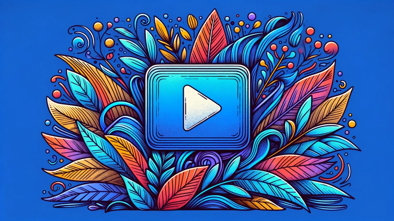 video content cover - video with play button and leaves