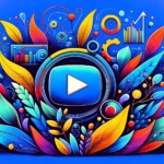 youtube seo guide cover - play button and plants