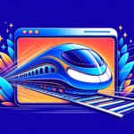 site speed featured image - train on rails in a browser window
