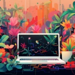 best website builders featured image - computer with plants