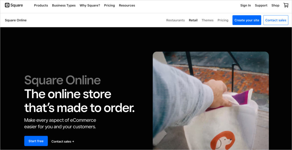 square online homepage