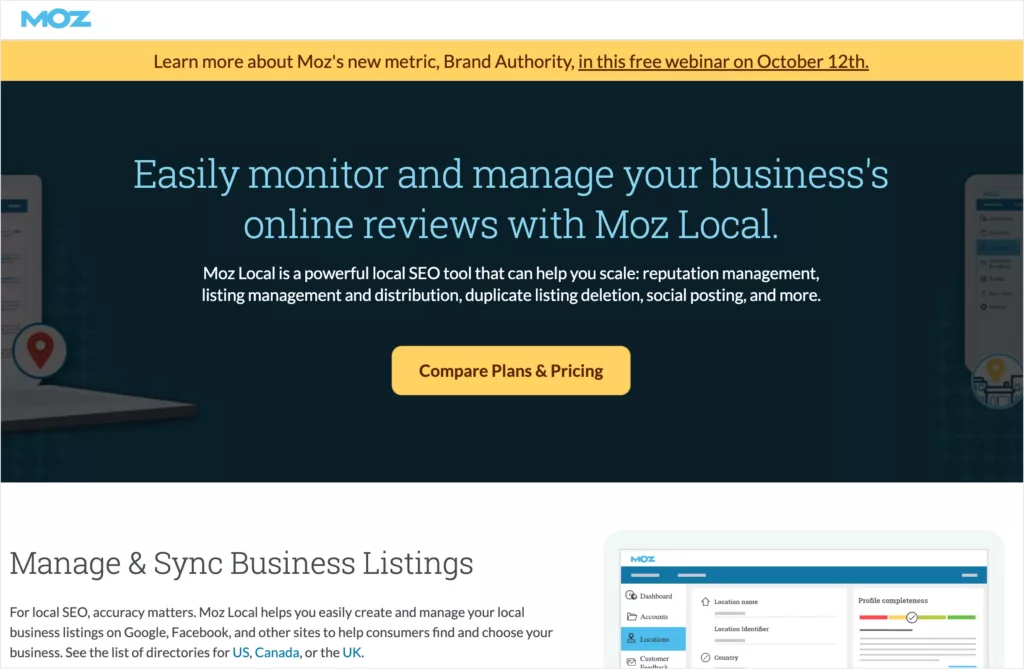 moz local homepage