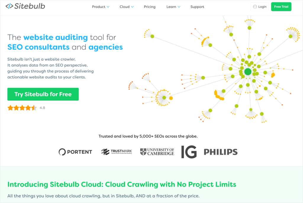 Sitebulb homepage