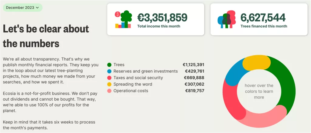 Ecosia financial report example