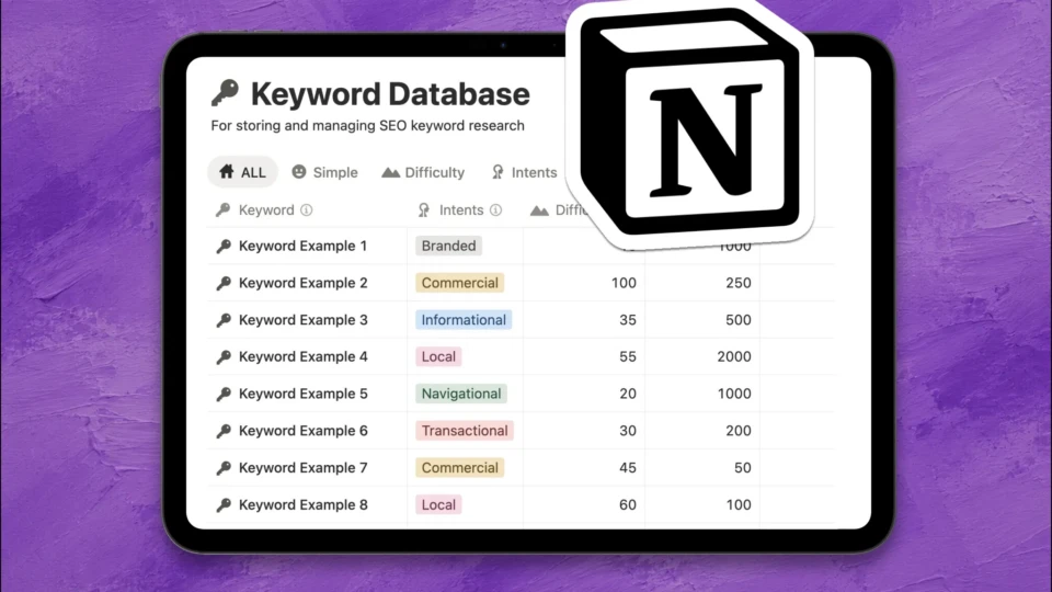 Keyword Database Notion Template