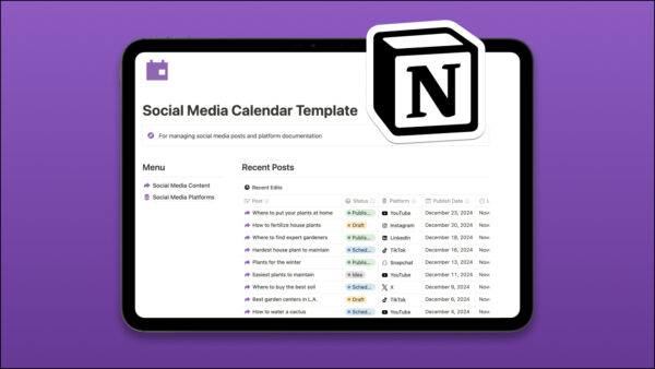 social media calendar notion template cover