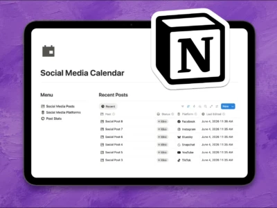 Social Media Calendar Notion Template