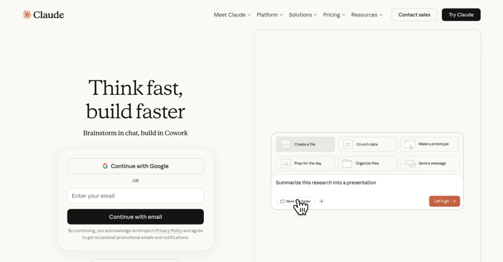 claude homepage