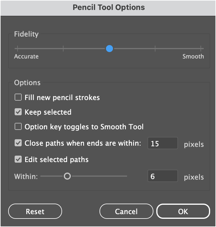 Pencil Tool Options