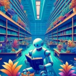 large language model llm - robot in a library