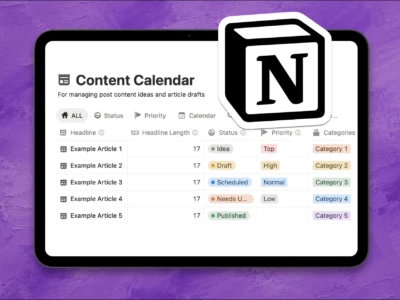 Content Calendar Notion Template