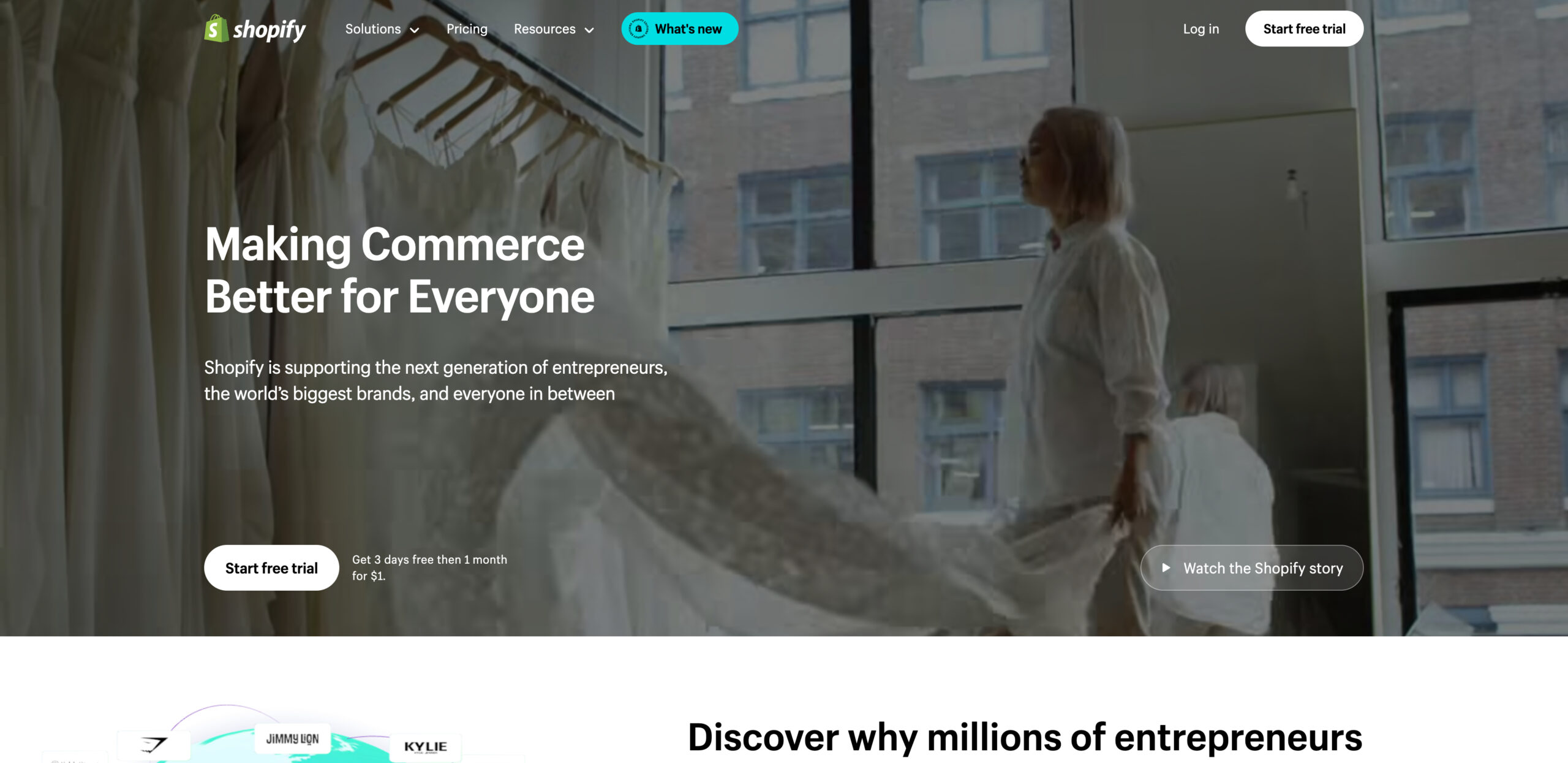 Shopify homepage