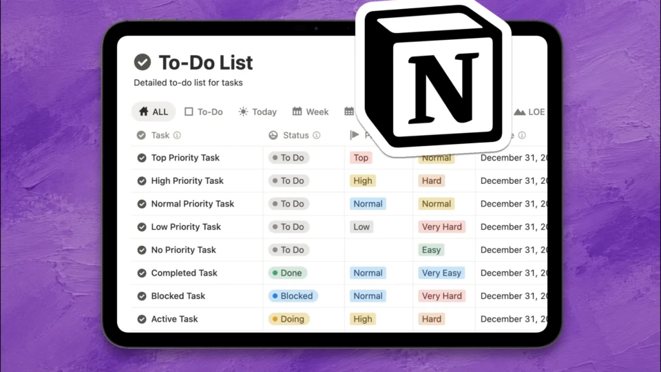 To-Do List Notion Template