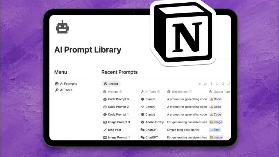 AI Prompt Library Notion Template