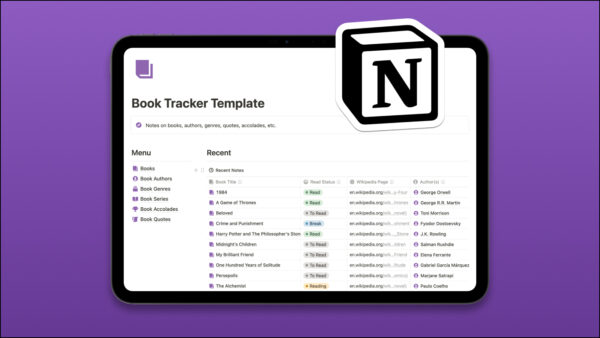 book tracker notion template cover