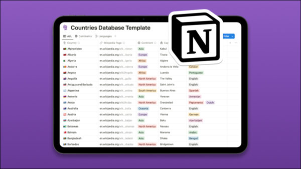 country database notion template cover