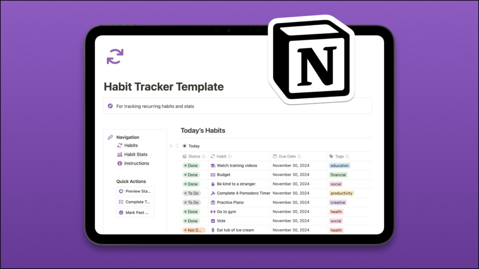 Habit Tracker Notion Template
