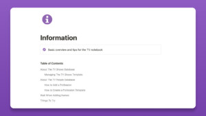 TV Notebook Notion Template - Image 1