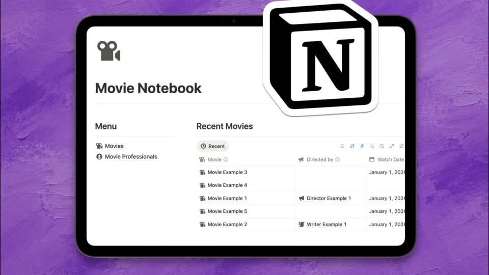 Movie Tracker Notion Template