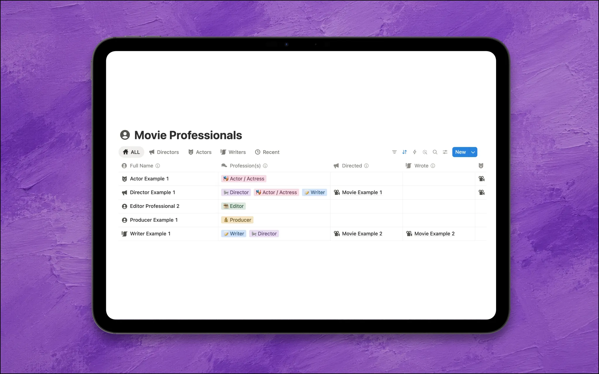 movie notebook notion template movie professionals