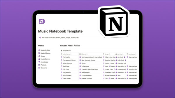 music notebook notion template cover