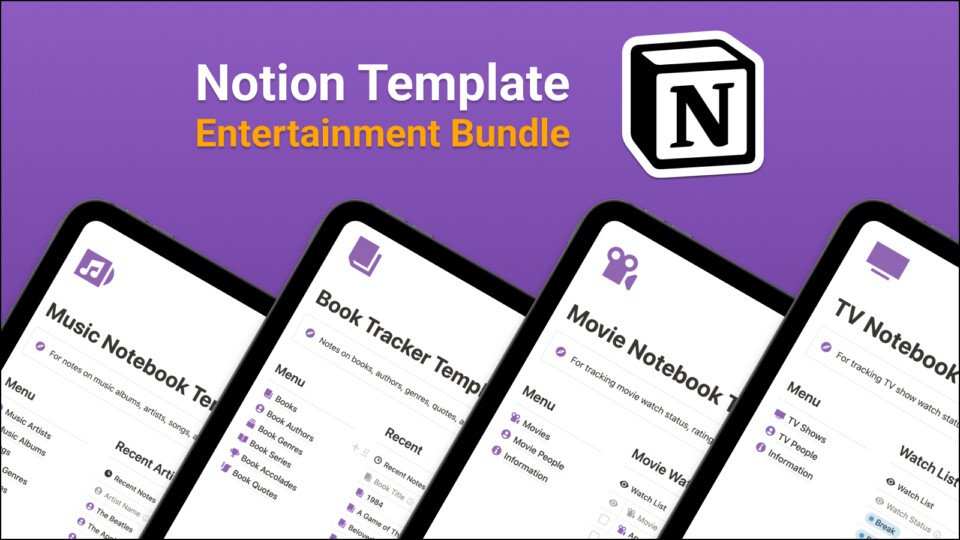 Entertainment Notion Template Bundle