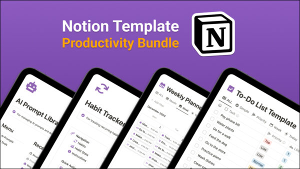 notion template productivity bundle cover