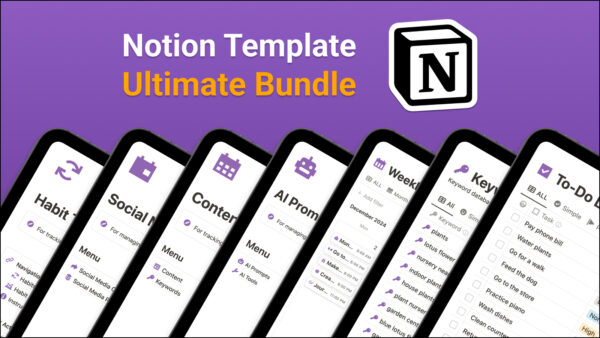 ultimate notion template bundle cover