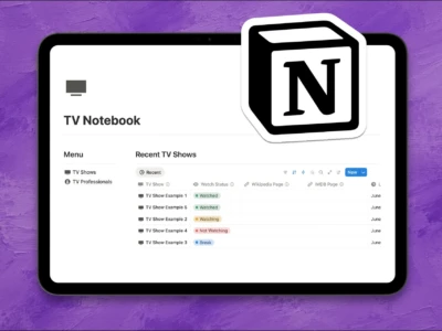 TV Show Tracker Notion Template