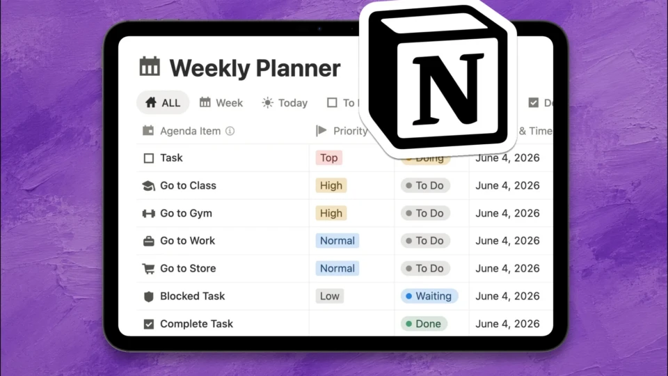 Weekly Planner Notion Template