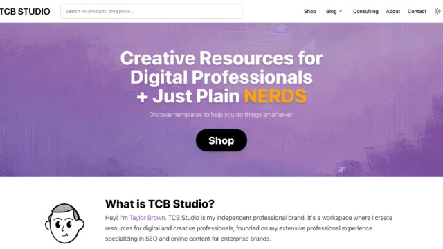 TCB Studio homepage update