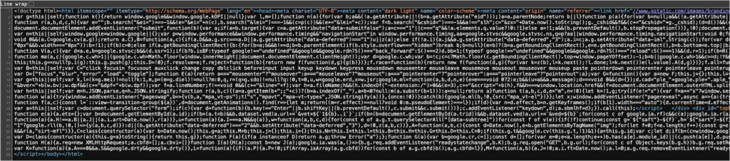 Google homepage source code