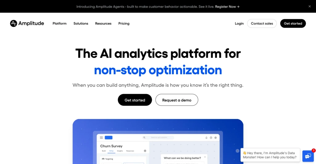 Amplitude homepage