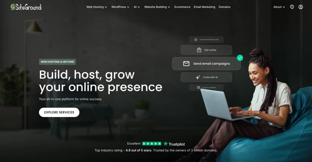 siteground homepage screenshot
